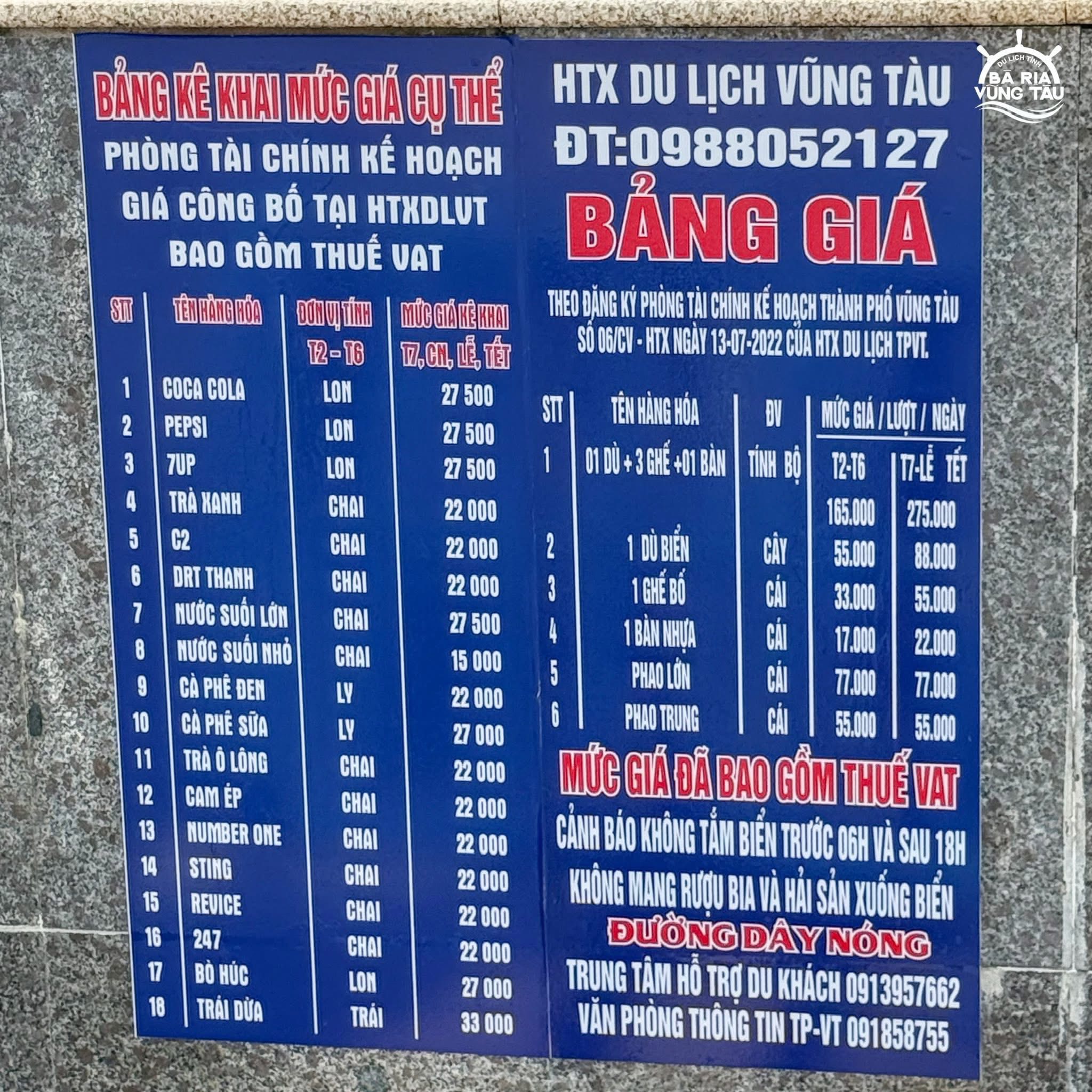 giá thuê dù bàn ghế Bãi Sau